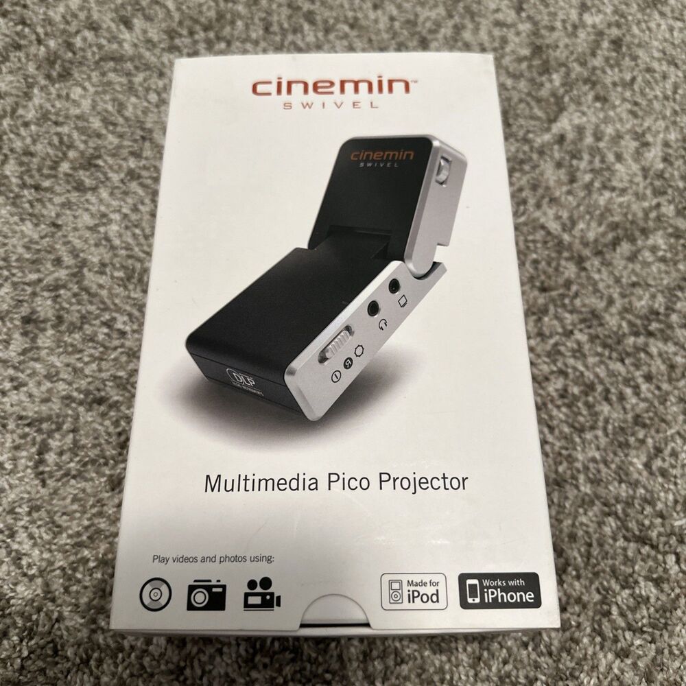 Cinemin Swivel Multimedia Pico Projector for iPod and iPhone Brand New Sealed